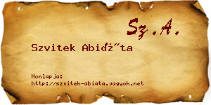 Szvitek Abiáta névjegykártya